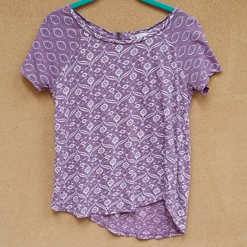 Lucky Brand asymmetrical zipper back top